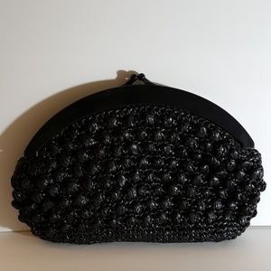 Vintage Black Macrame Large Clutch